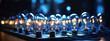 © killykoon - Collection of ideas lighting up. Many light bulbs turning on. Shallow depth of view. generative AI.