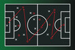 Hand drawn soccer game scheme, Soccer strategy, football game tactic drawing on blackboard