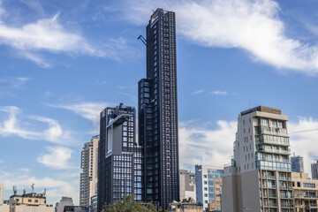 Canvas Print - Modern Quasar Tower building in Beirut capital city, Lebanon