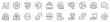 Line icons about artificial intelligence, thin line icon set. Symbol collection in transparent background. Editable vector stroke. 512x512 Pixel Perfect.
