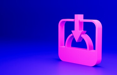 Sticker - Pink Sunset icon isolated on blue background. Minimalism concept. 3D render illustration