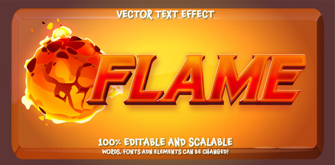 Wall Mural - Editable text style effect - Flame text style theme.