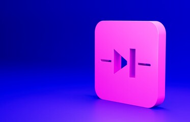 Poster - Pink Diode in electronic circuit icon isolated on blue background. Minimalism concept. 3D render illustration