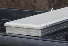 Detail View Of Pickup Truck Crossbed Toolbox