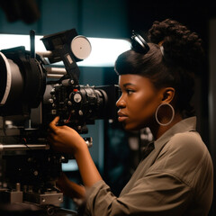 black woman as camera operator, generative ai