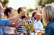 © Flamingo Images - Smiling family toasting outdoors in summer