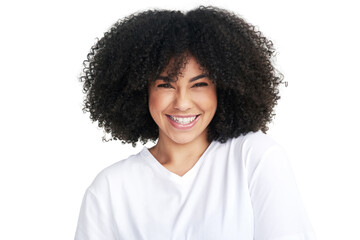 Be happy, its amazing for your health. Studio portrait of an attractive young woman posing against a white background.