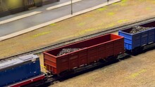 Panorama Of Toy Train, Loaded With Coal, Miniland, Kyiv, Ukraine