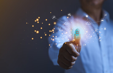Poster - Digital transformation change management, internet of things. new technology bigdata and business process strategy, automate operation, customer service management, cloud computing, smart industry, Ai