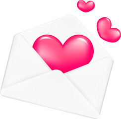 Wall Mural - love with heart icon symbol and social media communication sign icon on website. 3d technology icon 