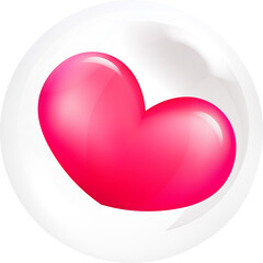 Wall Mural - love with heart icon symbol and social media communication sign icon on website. 3d technology icon 