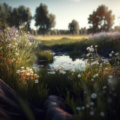 Wall Mural - A beautiful and mysterious fantasy cohesive meadow