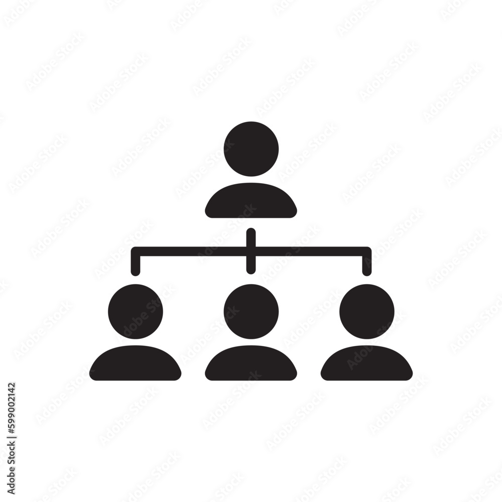 Structure Pictogram Organization chart vector icon. Company structure icon. Flow chart flat ...