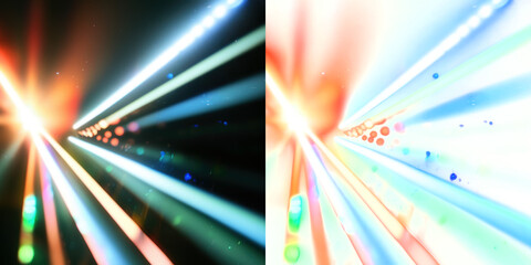 Poster - neon light leak, lens flare and prism overlay. great as graphic resource for screen or add layer sty