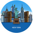 cartoon new york city sticker stock background