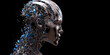 Leinwandbild Motiv Portrait of female robot, android face, Artificial intelligence concept, Generative AI