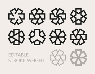 Wall Mural - set of trendy geometric minimal vector logo elements designs template for company branding. editable
