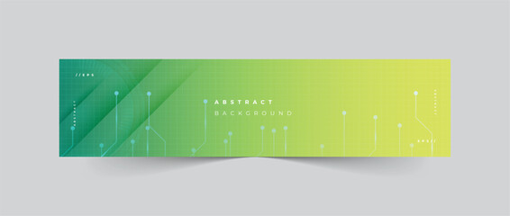 Wall Mural - Linkedin banner technology green abstract background