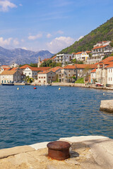 Wall Mural -  Beautiful Mediterranean landscape. Montenegro, Adriatic Sea. View of Bay of Kotor and Lepetane village