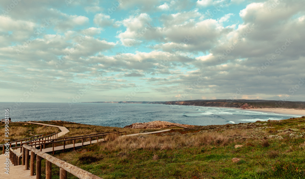 coastal Landscape  in the Natural Park of Southwest Alentejo and Costa Vicentina at the beach Bordeira
Nature Travel South portugal Vicentine Coast
