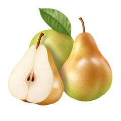 Poster - Pear on a transparent background. cut out png