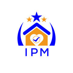 Poster - IPM House logo Letter logo and star icon. Blue vector image on white background. KJG house Monogram home logo picture design and best business icon. 
