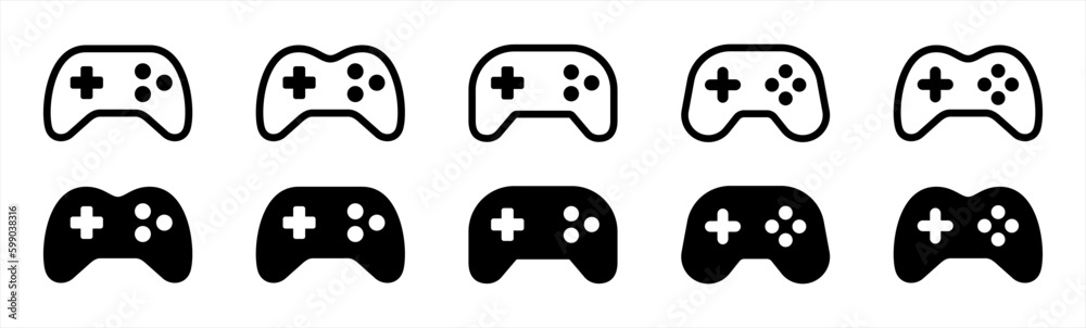 Game console icon. Video game controller simple black style symbol sign ...
