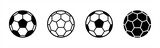 Fototapeta  - Soccer ball icon set in line style. football simple black style symbol sign for sports apps and website, vector illustration.