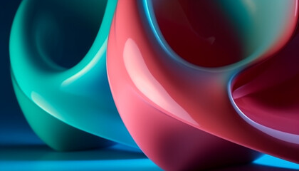 Smooth blue wave pattern backdrop with vibrant colors generated by AI