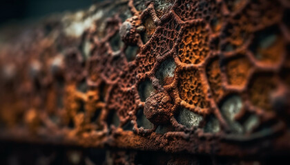 Sticker - Rusty old metal pattern on weathered leather generated by AI