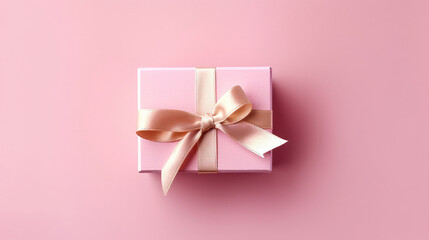 Wall Mural - Pink gift box background. Illustration AI Generative.