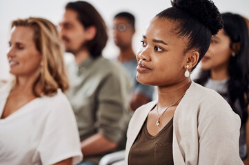 Wall Mural - Seminars are meant to inspire and motivate attendees. a young businesswoman attending a conference.