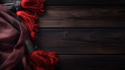 scarf on a wooden background