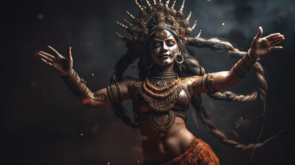 Ancient Indian goddess dancing