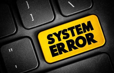 Poster - System Error text button on keyboard, concept background