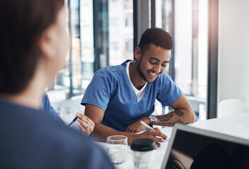 Aufkleber - This has been such a success. a group of nurses and doctors having a meeting together.
