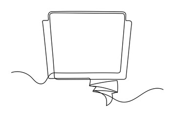 Continuous line drawing banner isolated on white background. Vector illustration