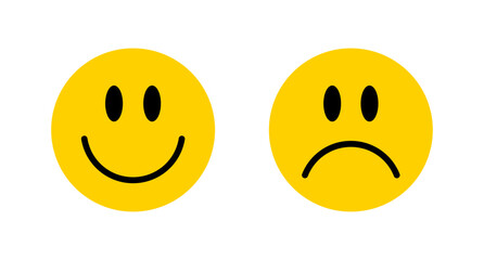 Wall Mural - happy and sad smiley icon