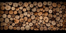 Pile Of Wood Are Stacked Up Against Each Other Generative AI