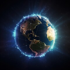 Poster - Global network connectivity, data interchange, corporate development, and the metaverse are all possibilities. Internet technologies, as well as digital marketing. Financial. generative A