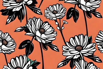 Wall Mural - seamless pattern with flowers