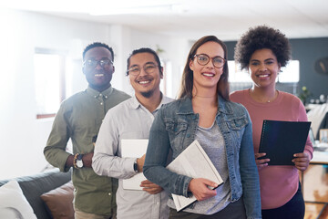 Aufkleber - Inclusivity keeps us at the forefront of business. Portrait of a group of confident young businesspeople working in a modern office.