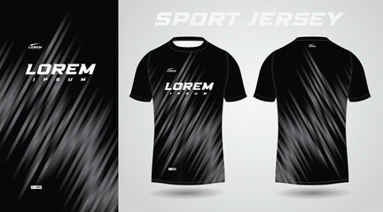 black shirt soccer football sport jersey template design mockup