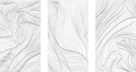 Wall Mural - abstract background with lines and art natural landscape background. black and white banner design.