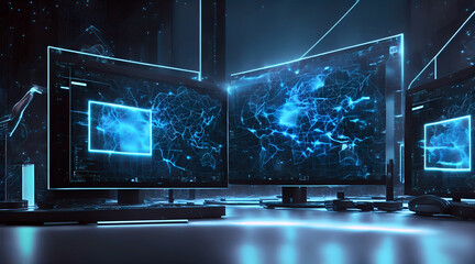 Artificial Intelligence remote digital screen wallpaper