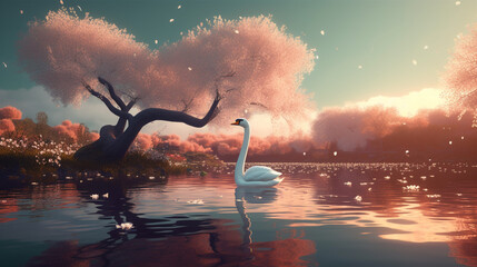 swan lake. Generative AI