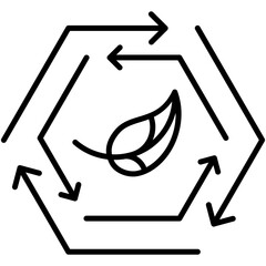 Fototapete - Recycle Icon. Free Plastic Leaf Symbol. Line Icon Vector Stock
