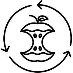 Fototapete - compostable icon. bio decompose symbol. line icon vector stock