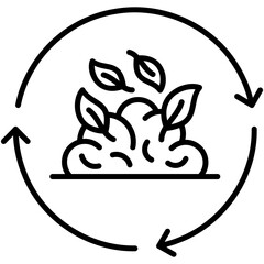 Fototapete - Compostable Icon. Bio Decompose Symbol. Line Icon Vector Stock