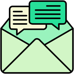 Fototapete - Message Icon. Email Newsletter Symbol. Line Filled Icon Vector Stock